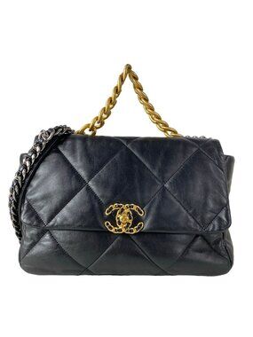 Chanel Shoulder Bag Chanel 19 Large Flap Black Chain 2-Way Lambskin